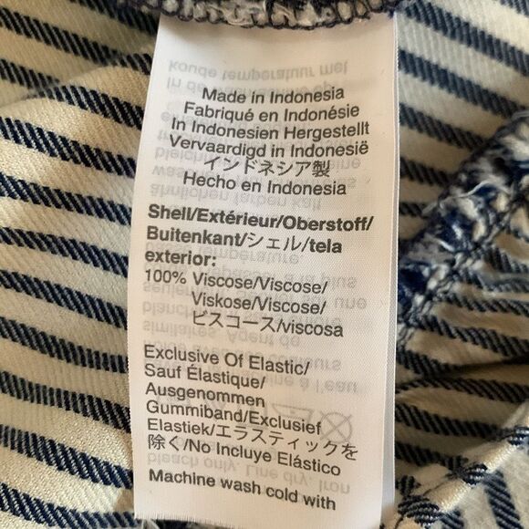 Madewell Women’s Courtyard Ruffle-Hem Top in Stripe Blue and Cream Size Medium - Picture 8 of 11